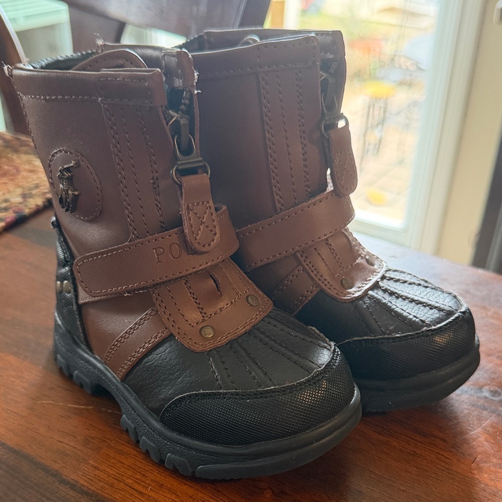 Polo Ralph Lauren Toddler Boys Conquered Hi Boots in chocolate/tan leather
